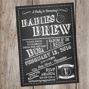 Babies and Brew Baby Shower Invitation- Digital