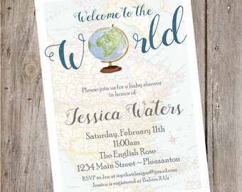 Welcome to World Baby Shower Invitation- Digital