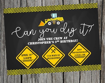 Construction Birthday Party Invitation