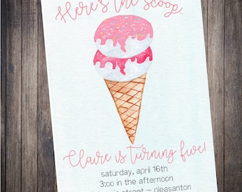 Ice Cream Birthday Invitation