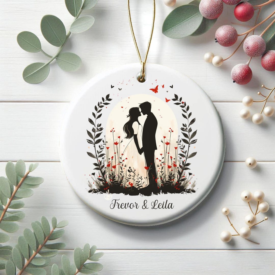 Wedding Ornament, Gifting Keepsake, Couples, Marriage Ceramic Elegant