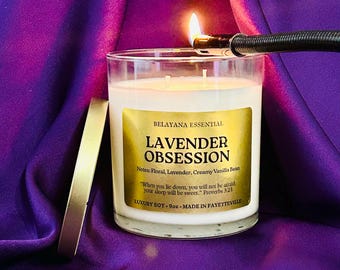 Lavender Obsession Candle | Hand Poured Coconut Soy Aromatherapy Spa Candle