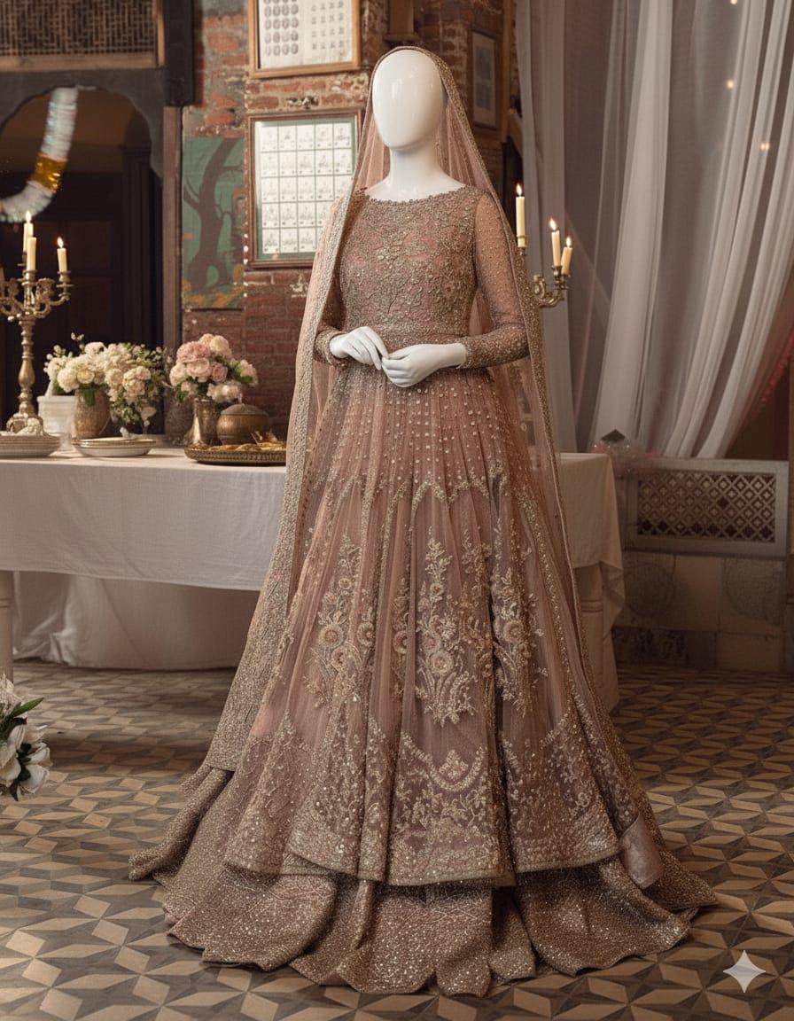 Lehenga Pesante Pakistana Per Festa Sposa Indiano