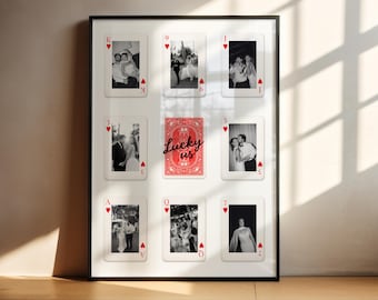 Playing Card Photo Collage Template Canva | Anniversary Gift Printable | Couples Photo Collage Wall Art | Custom Photo Poster