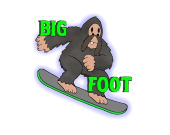 BDODDITIES™ - Snowboarding Bigfoot Cryptid Sticker