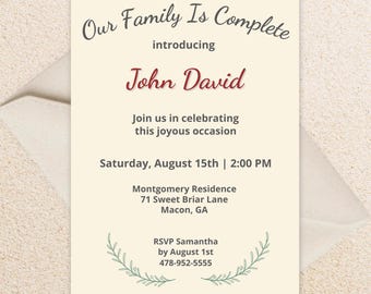 Our Family Is Complete Adoption Invitation, Adoption Celebration Invite, Printable Adoption Party Invitation, Forever Family Celebration