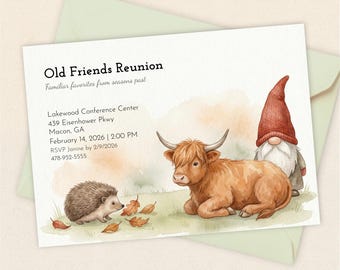 Old Friends Reunion Invitation, Cozy Gathering Invite, Nostalgic Fall Get Together
