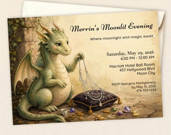 Fantasy Evening Invitation Editable PDF, Enchanted Party Invite, Elegant Gala Birthday Invitation