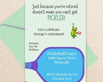 Retirement Party Invite, Pickleball Retirement Invitation, Sports Retirement Party