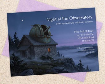 Mystery Party Invitation, Celestial Adult Birthday Invite, Observatory Theme Event, Murder Mystery Dinner, Editable PDF