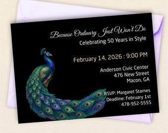 Black Tie Party Invitation, Elegant Gala Invite, Luxury Birthday Celebration, Formal Evening Event