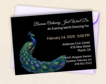Editable Gala Invitation Template, Elegant Black Tie Party Invite, Luxury Evening Event Invitation, Formal Party Invitation