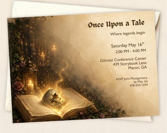 Fantasy Storybook Invitation Template, Magical Birthday Invite, Book Club Party Invitation, Editable Fantasy Party Invite PDF