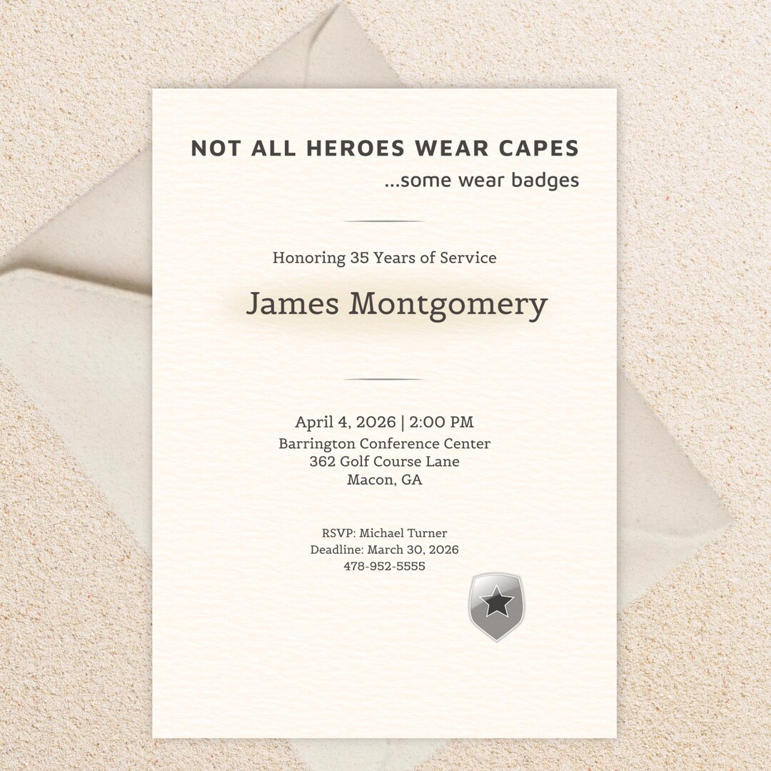 Not All Heroes Wear Capes Invitation, First Responder Appreciation ...