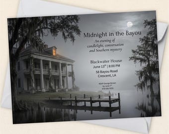 Southern Gothic Invitation, Murder Mystery Party Invite, Masquerade Event, Elegant Halloween, Editable PDF