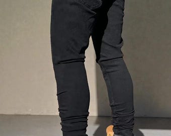 Mens Slim Fit Jeans – Washed Denim Casual Pants