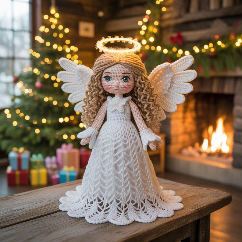 Christmas Angel Doll PDF Pattern | White Winged Halo Amigurumi Tutorial ...