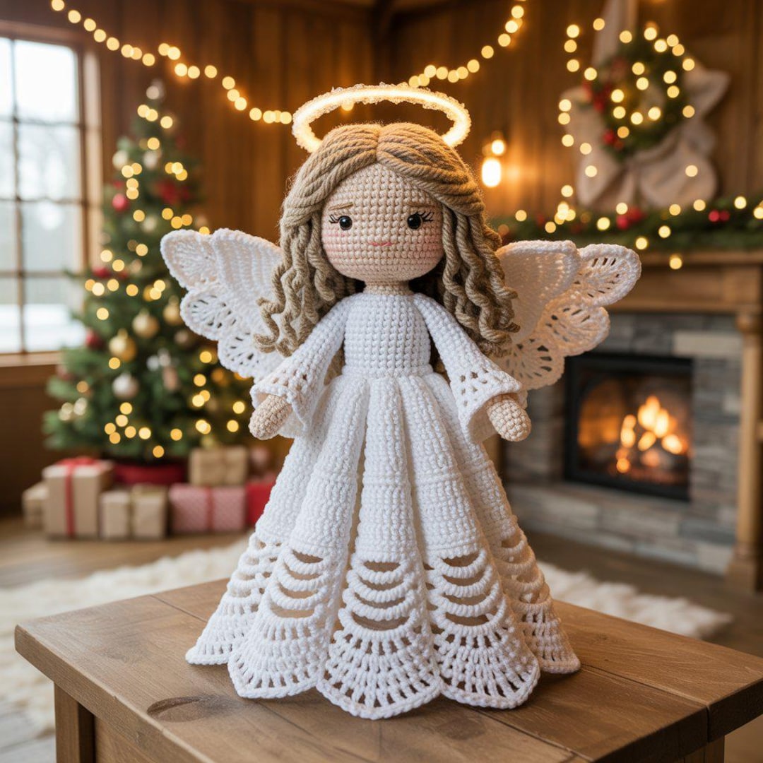 Christmas Angel Doll PDF Pattern | White Winged Halo Amigurumi Tutorial ...