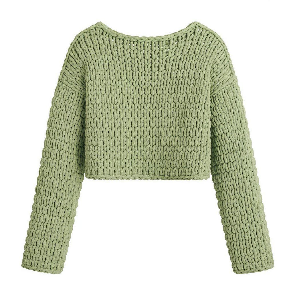 39 Crochet Green Patterns: Frogs, Avocados, Doilies, and Keychains 5 Handmade Chunky Crochet Sweater Soft Sage green Cozy Knit