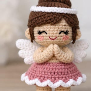 Schema all'uncinetto per piccolo angelo / Bambola angelo in preghiera Amigurumi PDF / Download immediato