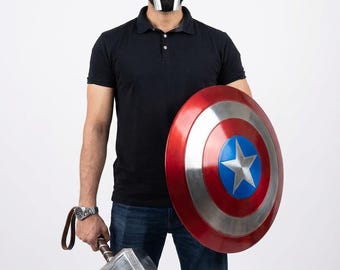 Martelo do Thor, Escudo do Capitão América, Máscara do Destino – Conjunto de Cosplay da Marvel com Adereços de Super-Heróis para Adultos, Ideal para Halloween, Comic Con e LARP.