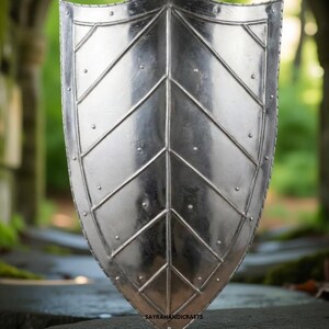 Gothic Templar Knight Medieval Steel Shield for Wall Décor & Display Halloween Coslay