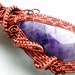 Wire wrapped pendant, Amethyst, Healing stone, Necklace Pendant Jewelry, Faceted amethyst copper pendant, Wire wrapped amethyist pendant