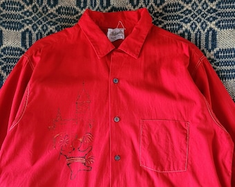 1960s Carnaval de Québec Button Loop Shirt L