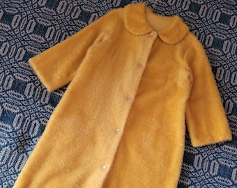 1960s Yellow Plush Dressing Gown XS S