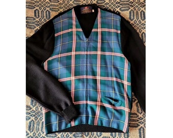 1967 Tartan Zip Cardigan M