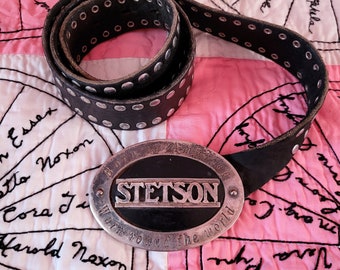 1990s Stetson Studded Leather Belt M L XL