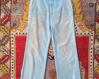 1970er Jahre Distressed Orange Tab Levi's Schlaghosen 31 Taille