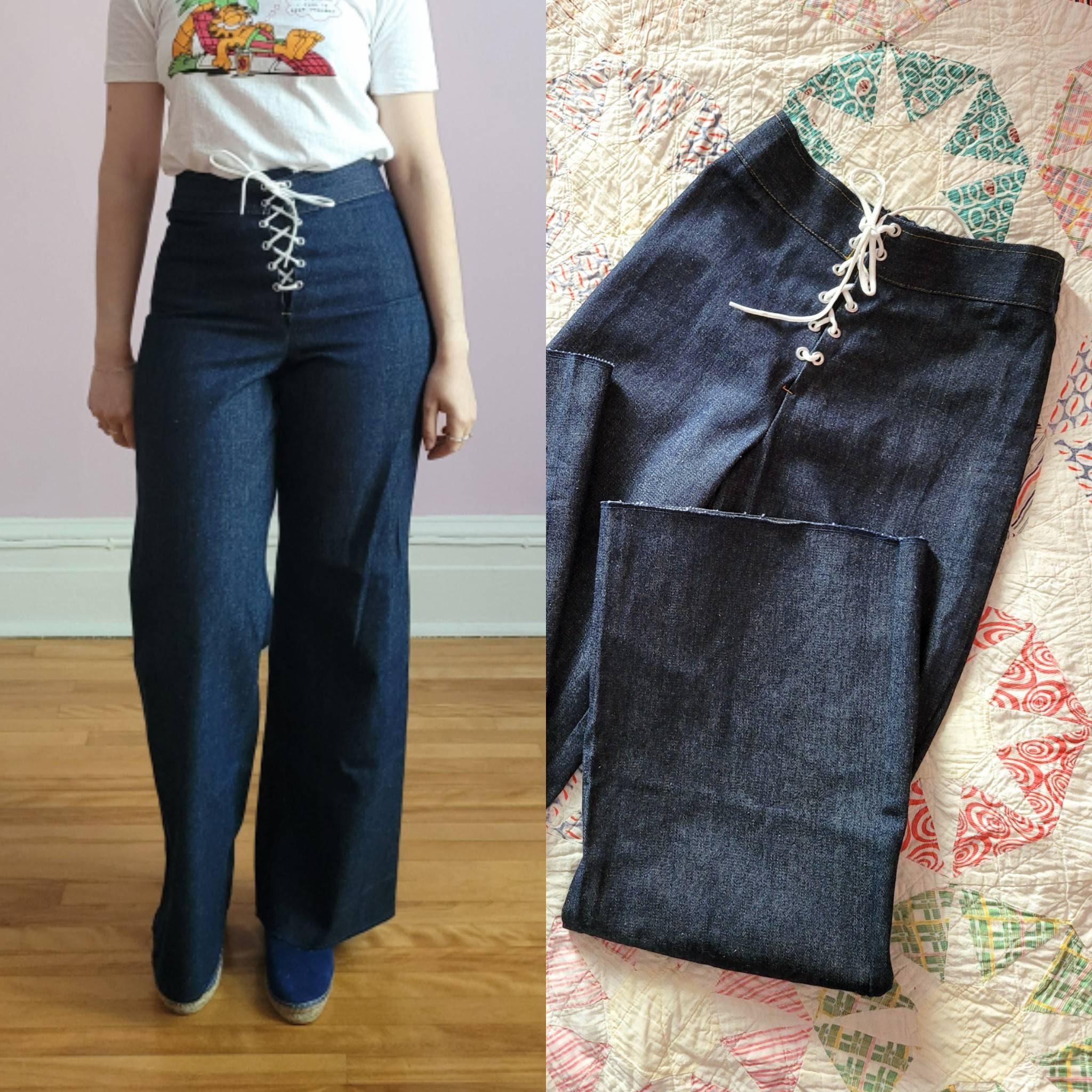 70's Lace up Jeans -  Canada