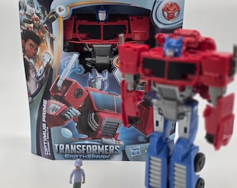 Figura de acción Transformers EarthSpark Optimus Prime Spin Changer / Hasbro / Divertida / Regalo / Rara