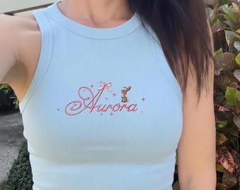 Disney Sleeping Beauty Aurora Embroidered Tank Top, Princess Aurora Tee, Sleeping Beauty Tank Top, Magic Kingdom Tee, Disney Park Outfit