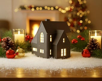 Kerstdorpshuisdecoratie STL (V2) – 3D-afdrukbaar vakantiebestand – digitale download