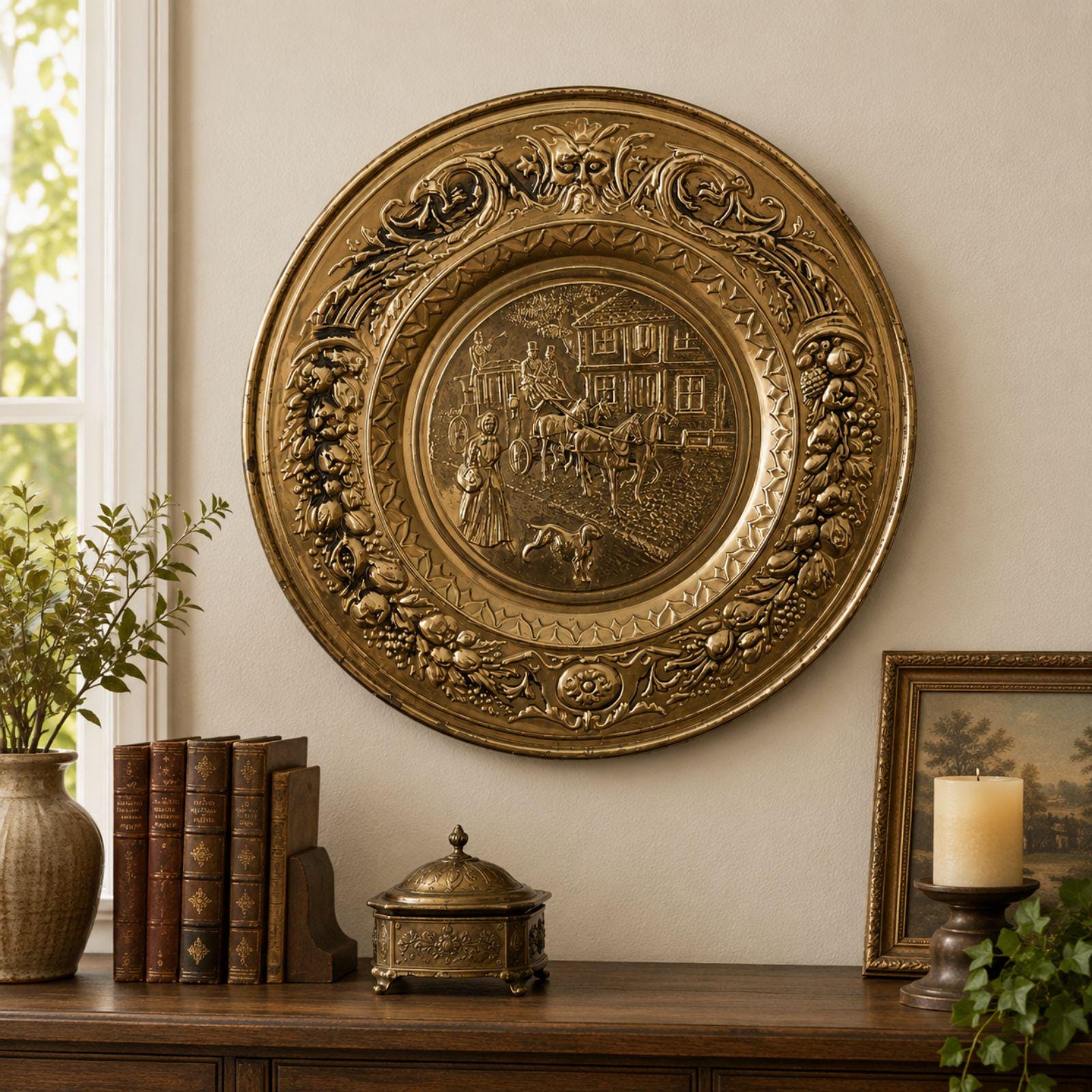 アンティーク 木製プレート 馬車モチーフ 壁掛け Horse and Carriage Plates - Etsy
