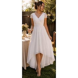 casual white high low dress White Hi-Lo Dresses | White Asymmetrical Dresses