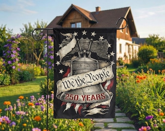 America 250th Anniversary Garden Flag, Liberty Bell Patriotic Yard Decor