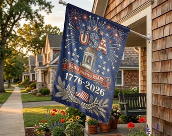USA 250th Anniversary Garden Flag, 1776-2026 Commemorative House Flag, Vintage Patriotic Decor for 4th of July, Semiquincentennial Gift