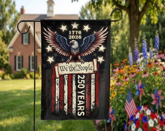 America 250th Anniversary Garden Flag: Vintage Eagle 1776-2026