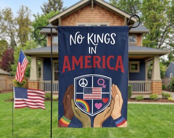 No Kings in America Flag, Patriotic Political Decor, Unity Equality Design (Made in USA)