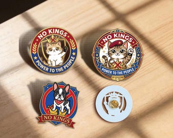 Set of 3 Acrylic Pins, Revolutionary Cat Dog Badges, Statement Lapel Pins for Jackets
