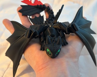 ナイトフューリーをモチーフにしたレーザー彫刻　フィジェットトイ トゥースレス＆ライトフューリー - 3Dプリント - フィジェット