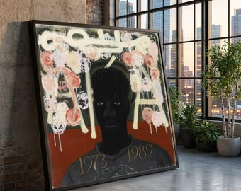 Kerry James Marshall Inspired Canvas Art, Modern Portrait Print, Living Room Decor