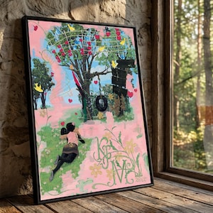 Kerry James Marshall Canvas Print, Whimsical Tree Swing Art