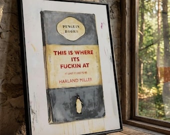 Toile Harland Miller Penguin Books, art mural littéraire avant-gardiste
