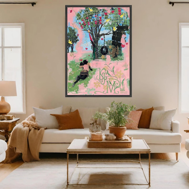 Kerry James Marshall Canvastavla, Nyckfull Trädgungakonst bild 9