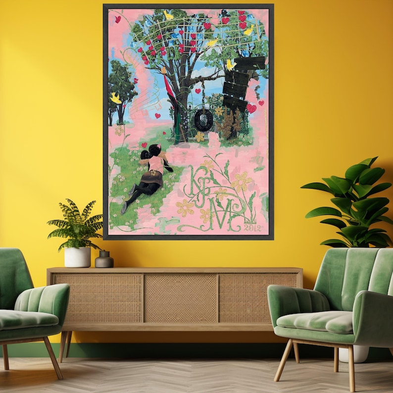 Kerry James Marshall Canvastavla, Nyckfull Trädgungakonst bild 5