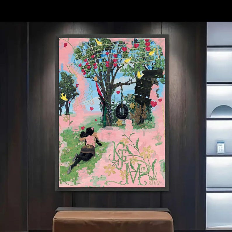 Kerry James Marshall Canvastavla, Nyckfull Trädgungakonst bild 2